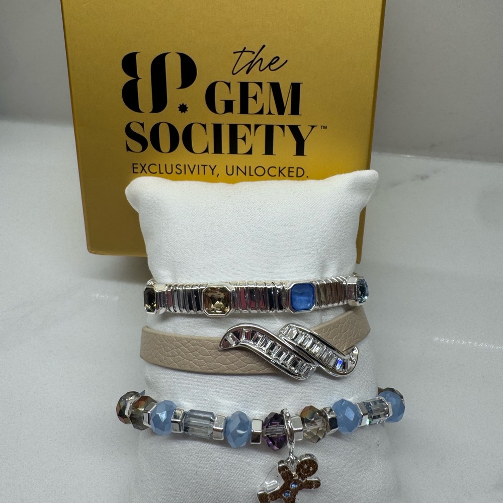 The Gem Society Silver and Blue Bracelet Collection